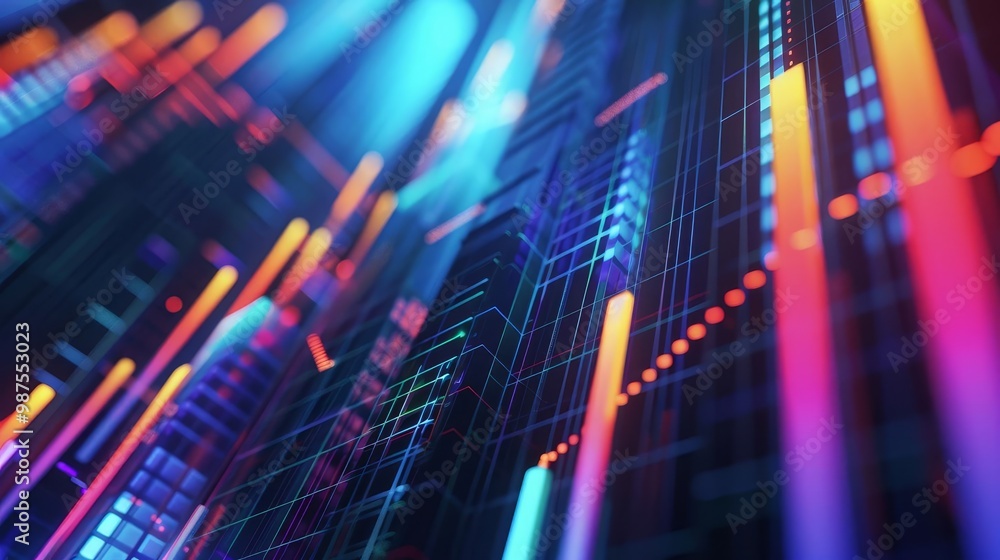 Aufkleber abstract rendering of financial resilience with strong geometric forms with copy space