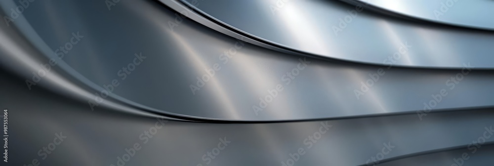 Aufkleber abstract metallic background with curved lines and smooth texture.