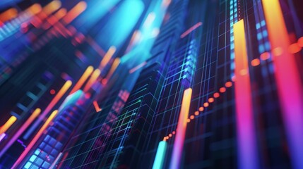 Fototapeta premium Abstract rendering of financial resilience with strong geometric forms with copy space
