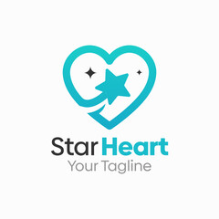 Star Heart Logo Design Template. Good for Business, Agency, Community and Organization