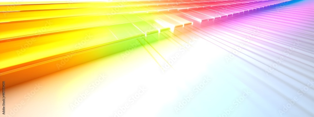 Poster colorful visible light spectrum 3d rendered gradient of individual color bands