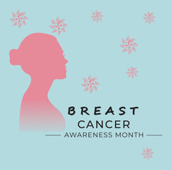 Print Breast cancer vector isolated on background