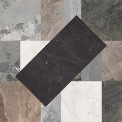 Beautiful patchwork pattern. Mixed of white, grey and dark grey marbles.
