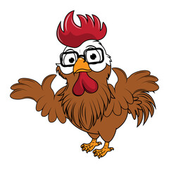 Cute rooster animal cartoon