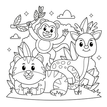 coloring page of animals