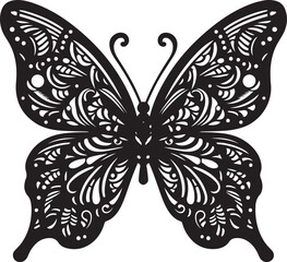 Butterfly silhouette vector art illustration eps