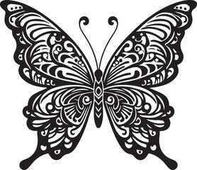 Butterfly silhouette vector art illustration eps