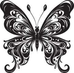 Butterfly silhouette vector art illustration eps