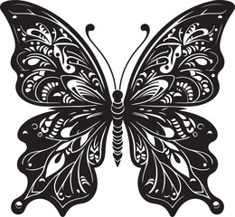 Butterfly silhouette vector art illustration eps
