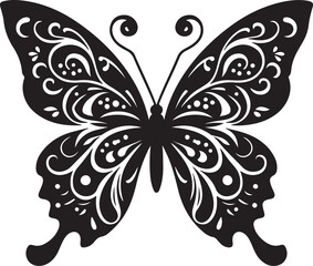 Butterfly silhouette vector art illustration eps
