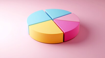 Obraz premium Colorful 3D pie chart pastel background