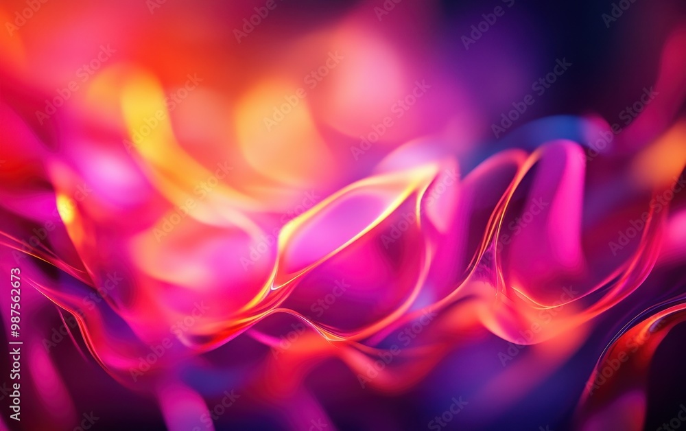 Poster colorful abstract waves creating a vibrant and dynamic background.