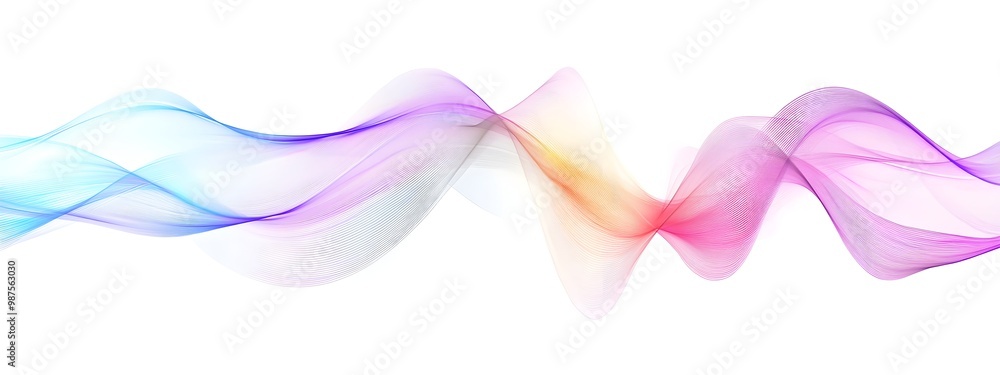 Poster dynamic light wave with vibrant phase shift gradient abstract design