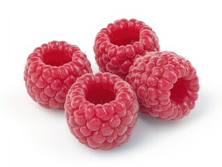 raspberries isolated on white background