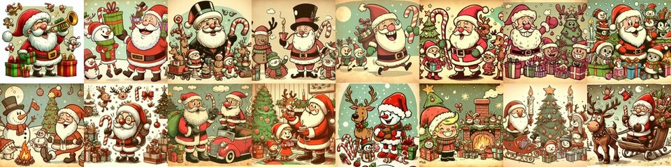 Funny cartoon Xmas. AI generated illustration