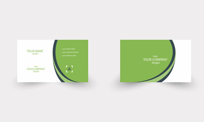 corporate design with  white ,green and black color simple modern business card or besieging card  design vector file 