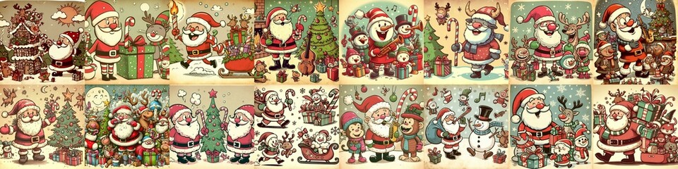 Funny cartoon Xmas. AI generated illustration