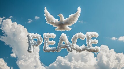 Naklejka premium White Dove Flying with the Word 