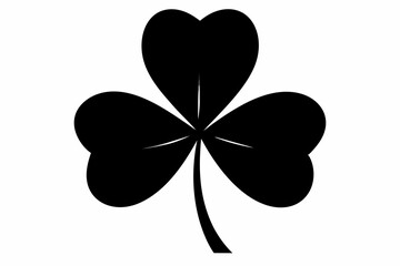 Three leaf clover, silhouette black color vector art illustration