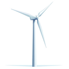 Wind turbine, eco-friendly energy source, white isolate background, transparent background.