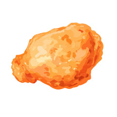 Fried chicken piece, crispy and golden, white isolate background, transparent background.