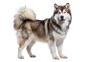 Alaskan Malamute on transparent background.
