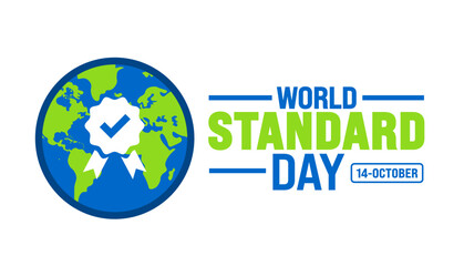 World Standard Day background or banner design template is observed every year in October. Holiday concept. Template for card, poster, placard, template. eps 10