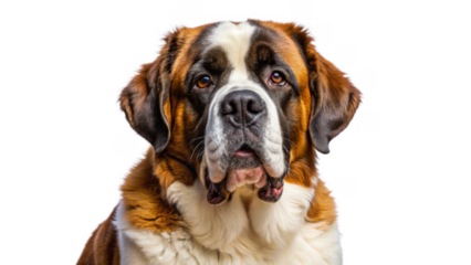 Saint Bernard on transparent background.