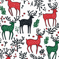 Illustration Seamless pattern with Christmas reindeer