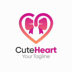 Obraz premium Cute Heart Logo Design Template. Good for Business, Agency, Community and Organization