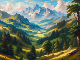 Mountains landscape Illustration
