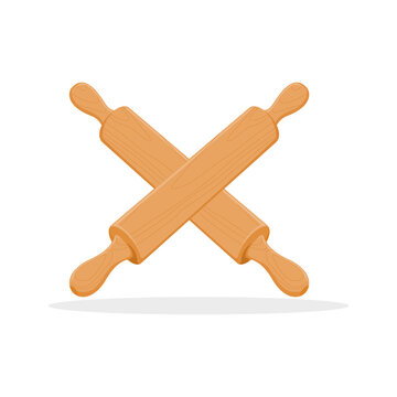 recommend clip art: Crossed Wooden Rolling Pin Vector Illustration Isolated on White Background. Crossed Rolling Pin Vector. 