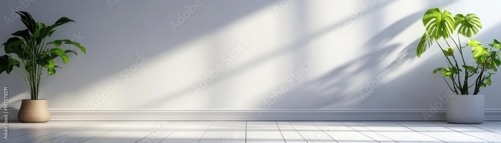 Poster the empty white wall with a smooth texture and soft lighting a minimalistic, neutral background perf