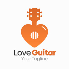 Love Guitar Logo Design Template. Good for Business, Agency, Community and Organization