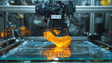 Printer that is making a piece of yellow material