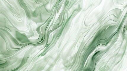Obraz premium Fresh mint green background with marbled white ink patterns providing a smooth abstract design