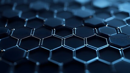 Fototapeta premium Futuristic Graphene Nanotechnology Concept with Hexagonal Abstract Pattern