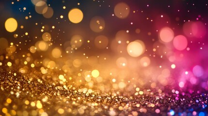 Obraz premium glitter gold bokeh Colorfull Blurred abstract background