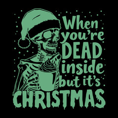 Funny Christmas Skeleton T-shirt Design