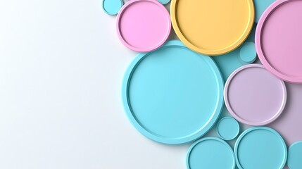 A pastel-colored geometric pattern dances across the background, delicate and modern.