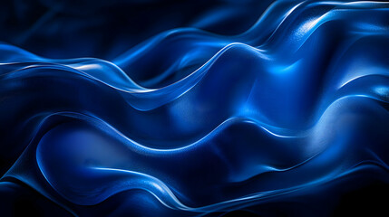 Abstract Blue Wavy Background - 3D Rendered
