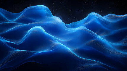 Abstract Blue Waves Background - 3D Render
