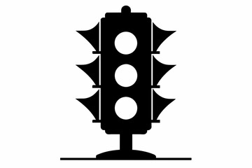 Traffic light. silhouette black color vector art illustration