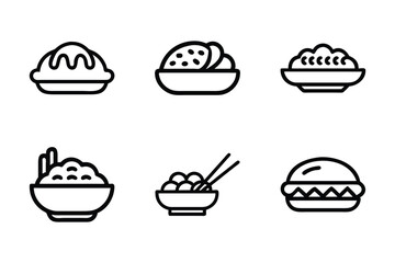 Food icon bundle set in  silhouette style vector clip art