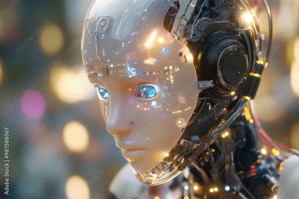 Poster A robot with a face and a headset