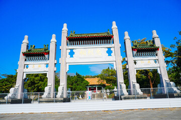 Kaohsiung, Taiwan, Republic of China, 01 25 2024:  Kaohsiung Martyrs' Shrine： Destination known for a shrine dedicated to revolutionary martyrs, with scenic city views.