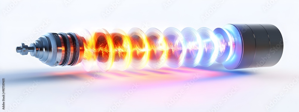 Poster illuminating light wave dynamics in optical amplifier device