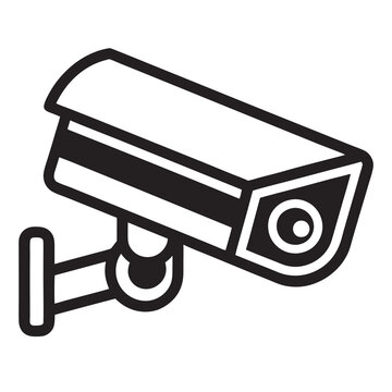 recommend clip art: Security camera icon line art vector illustration