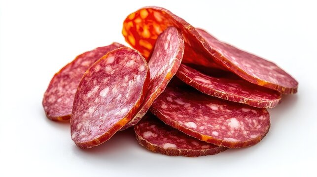 salami isolated on white