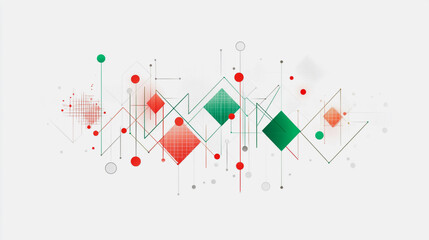 Obraz premium Abstract white background with Colorful geometric and circle lines. Digital future technology . Abstract business connection of lines from nodes innovation of communication in the network.